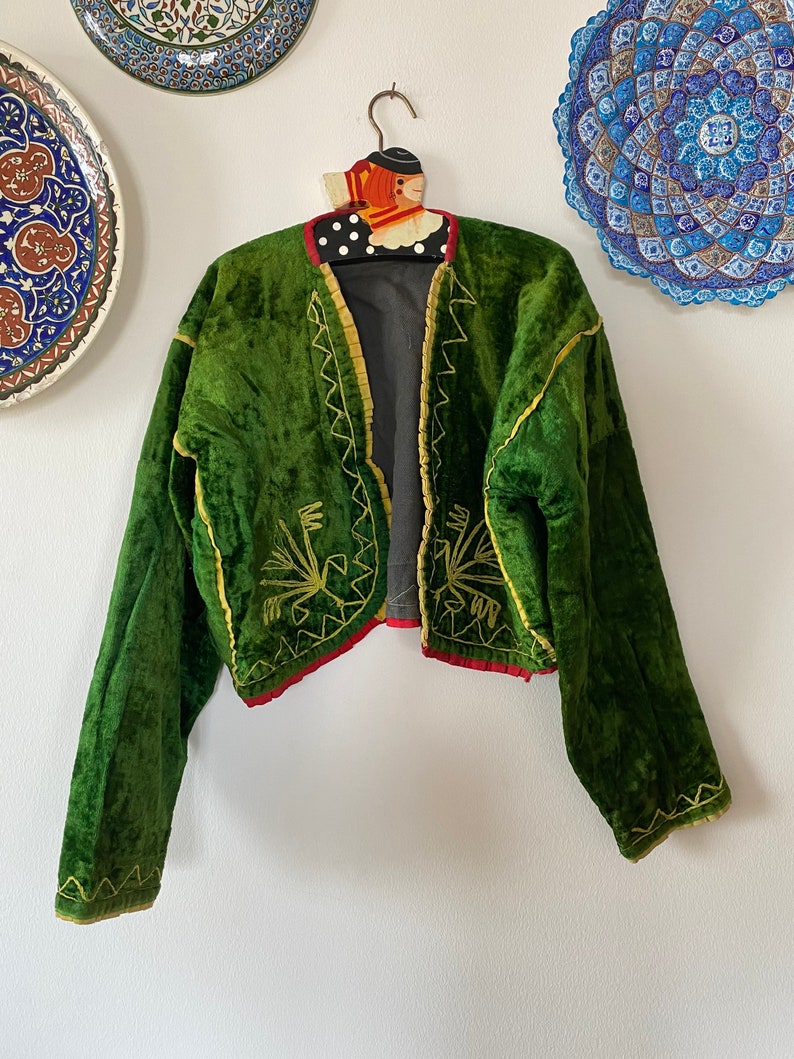 velvet Ottoman Greek antique vest handmade jacket antique embroidery vintage