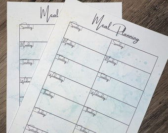 Floral Weekly Meal Planner: Printable Menu List (PDF Download) - Etsy