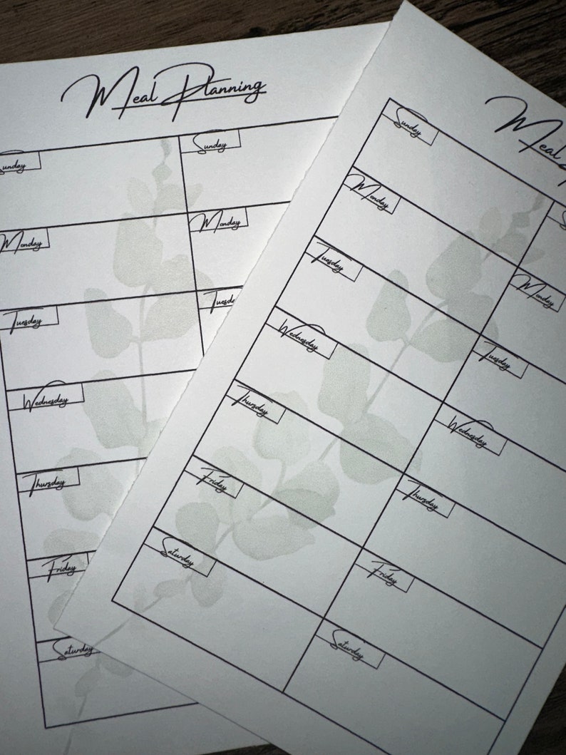 Floral Weekly Meal Planner: Printable Menu List (PDF Download) - Etsy