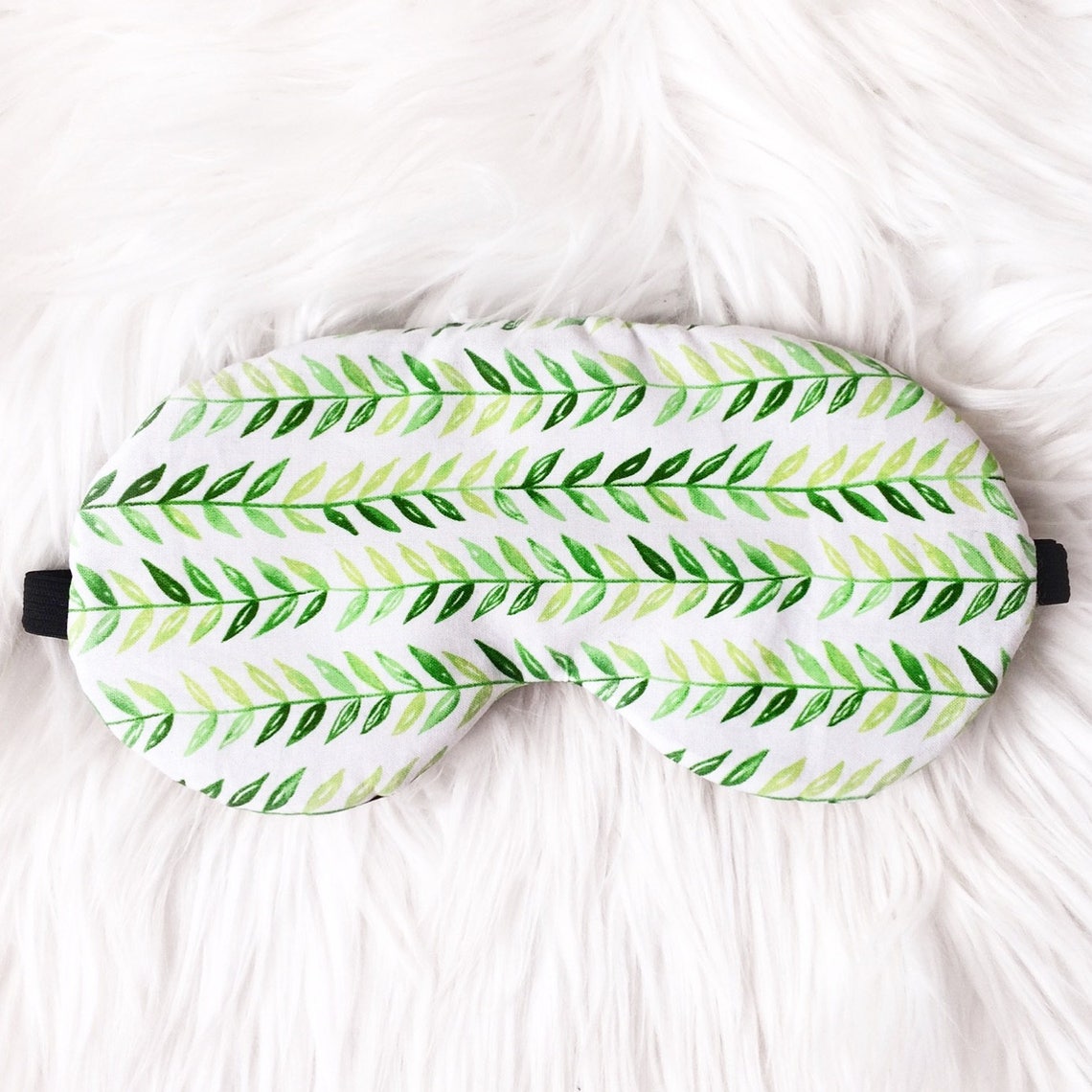 Leaves sleep mask Green Cotton Sleep mask for women Sleeping Etsy