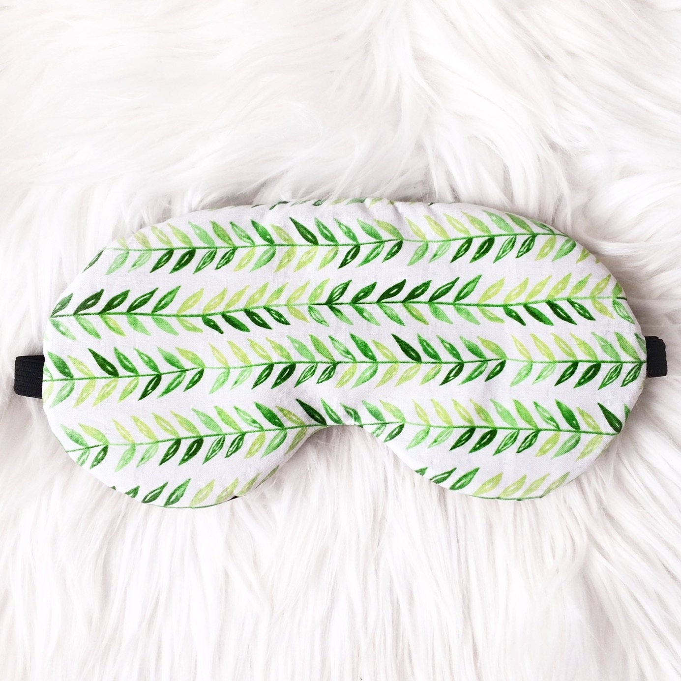 Leaves sleep mask Green Cotton Sleep mask for women Sleeping Etsy