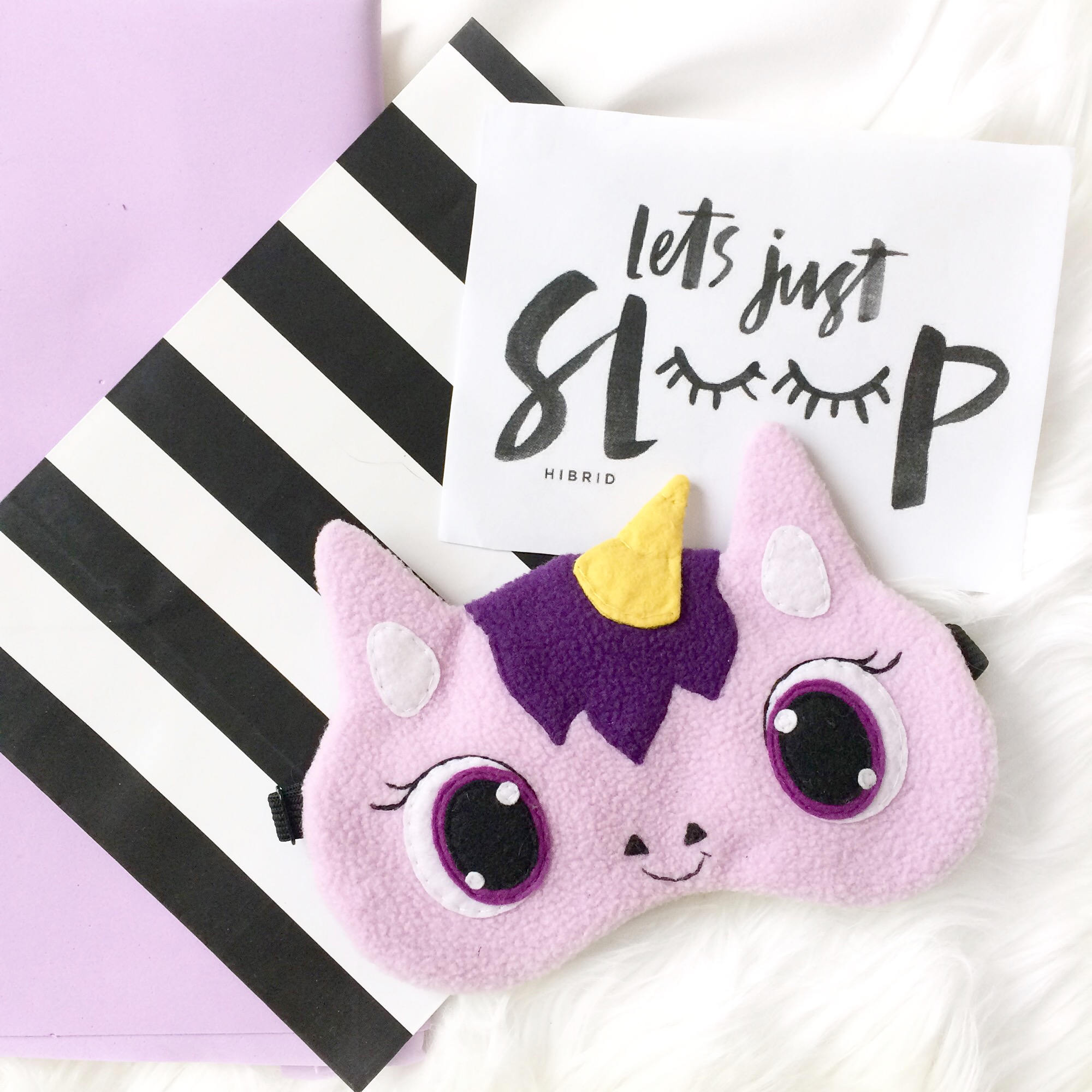 Unicorn sleep mask Purple unicorn Funny sleep mask Sleep Etsy