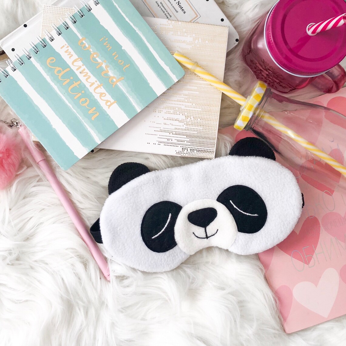 Panda sleep mask Animal Sleeping mask Sleep mask for women Etsy