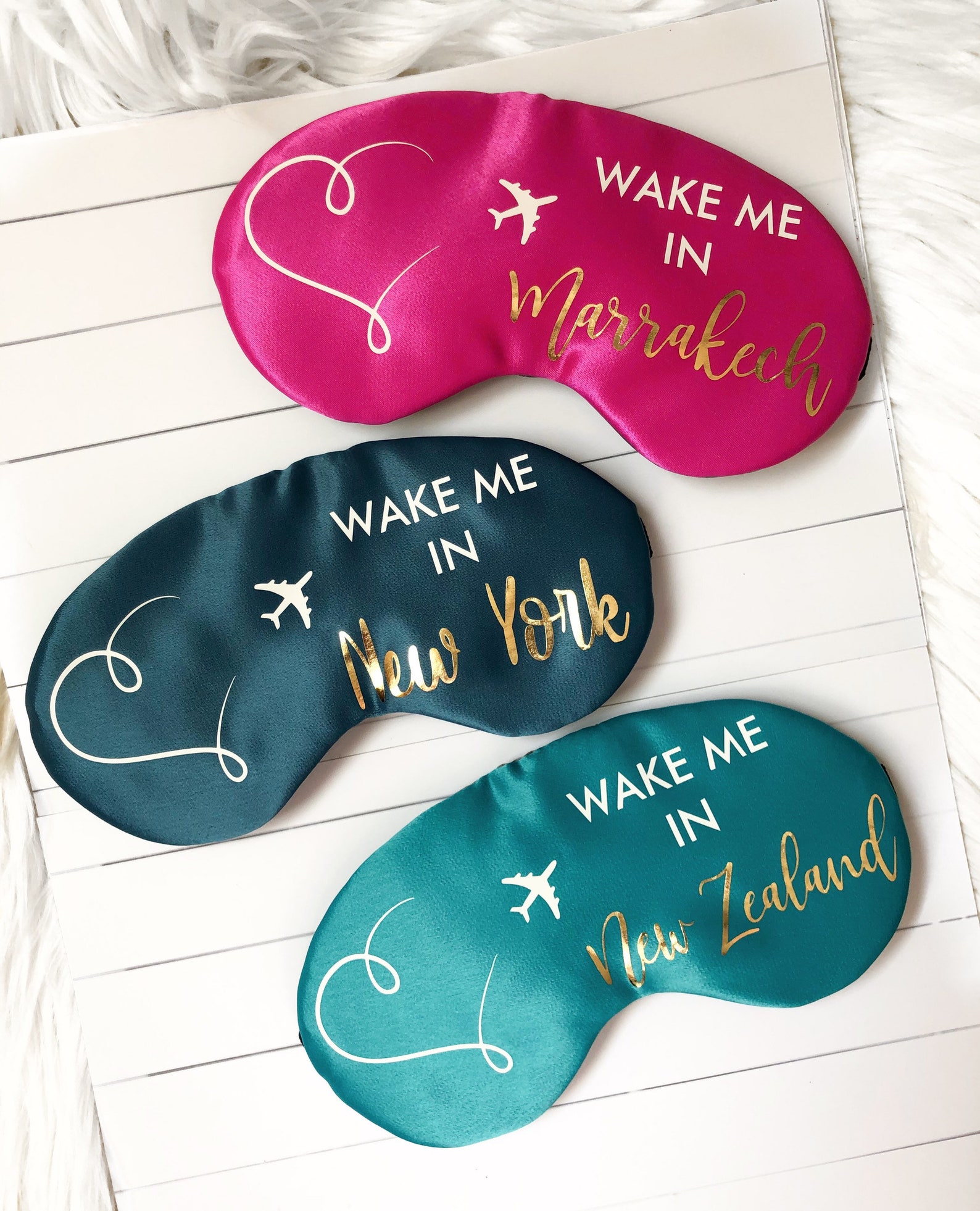 Custom sleep mask Travel Airplane Eye mask Wake me in New York Etsy