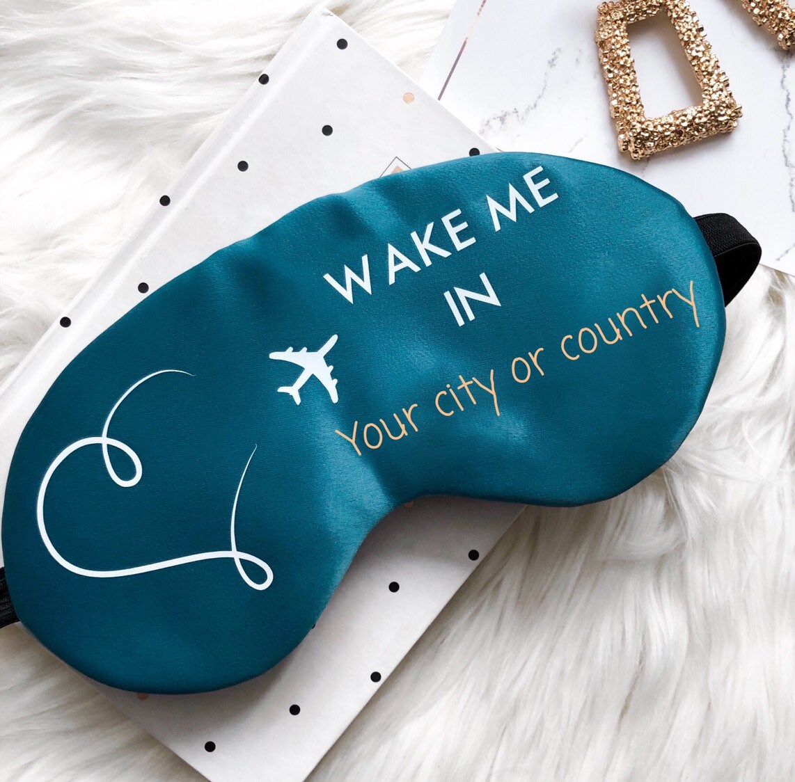 Custom sleep mask Travel Airplane Eye mask Wake me in New York Etsy
