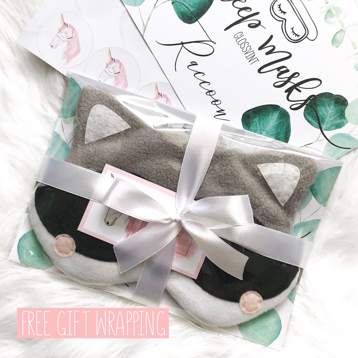 Raccoon Sleep Mask Eye Mask Sleeping Mask Funny Sleep Mask Etsy