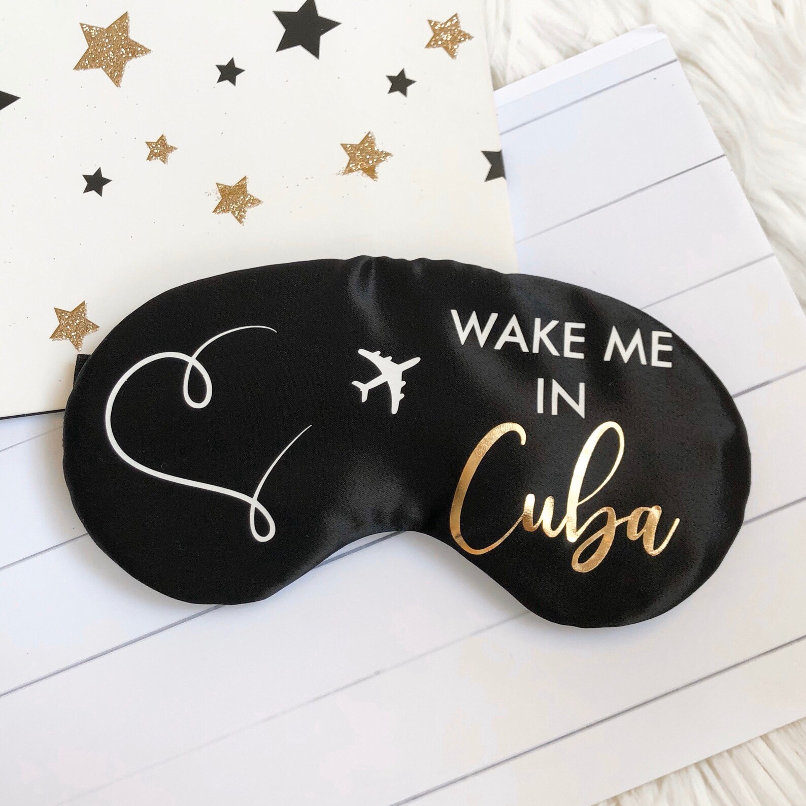 Custom sleep mask Travel Airplane Eye mask Wake me in New York Etsy