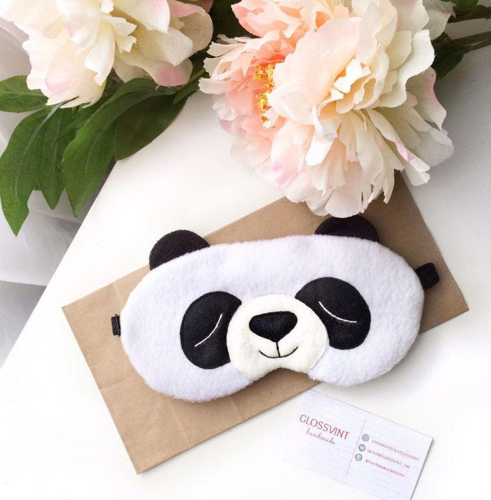 Panda sleep mask Animal Sleeping mask Sleep mask for women Etsy