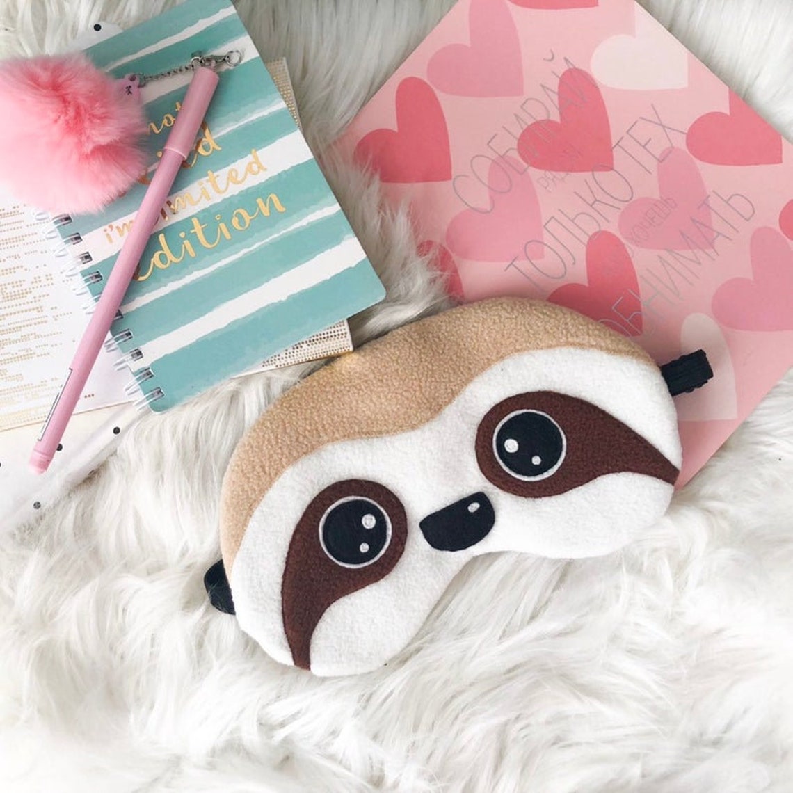 Sloth sleep mask Sloth gifts Eye Mask Sloth lover gift Cute Etsy