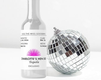 Personalised HEN DO Mini Tequila Shot Label, Friend Hen Party, Hen Gift, Bride To Be, Maid Of Honour, Bridesmaid, Bridal Party, Sister, I Do
