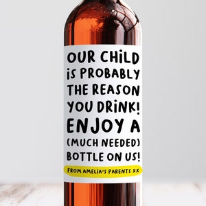 Étiquette-cadeau personnalisée de vin pour professeur, étiquette de remerciement personnalisée pour professeur, autocollant incroyable pour professeur