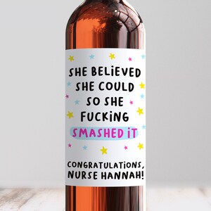 Étiquette de vin, Félicitations grossières, Examens réussis, Ami, Soeur, Fille