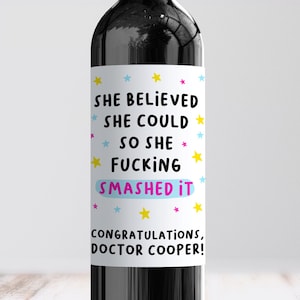 Étiquette de vin, Félicitations grossières, Examens réussis, Ami, Soeur, Fille