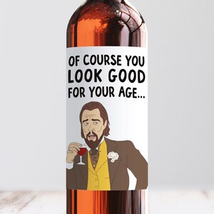 Etiquette de vin anniversaire Leo meme, étiquette de bouteille de vin anniversaire Leonardo Dicaprio, étiquette de vin 2021, étiquette de vin insultante drôle, carte de meme Lion