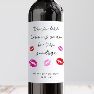 Étiquette de vin d'adieu à la quarantaine, Cadeau personnalisé pour 50e anniversaire, 50 ans amusants, Vive les 50 ans, Ami, sœur, cousin