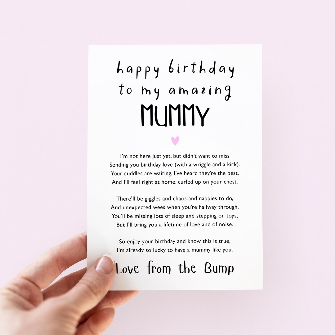 Happy Birthday Mummy From the Bump Card, 1st Birthday as My Mum, Funny ...