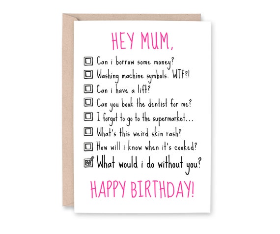 Mum Birthday Card Mum Joke Card Best Mum Ever Card Etsy Uk 