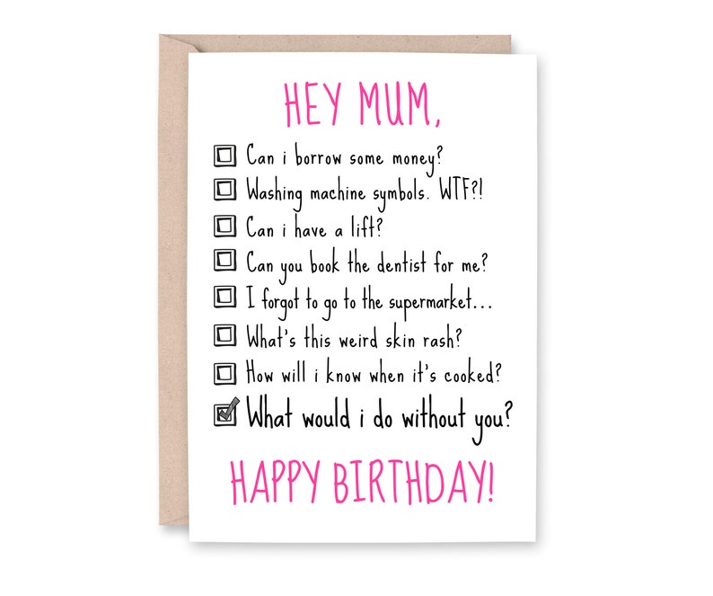 Mum Birthday Card Mum Joke Card Best Mum Ever Card | Etsy
