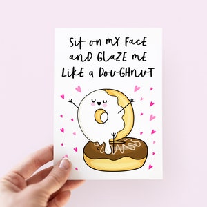 Sit On My Face & Glaze Me Like A Doughnut Card, Girlfriend Birthday, Rude Wife Anniversary, Cheeky Boyfriend, Funny Husband, Sex Card, Donut