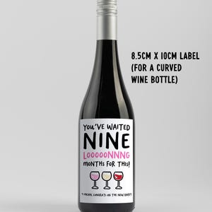 Funny Nine Months Baby Wine Label, New Baby Congratulations, A Mother's Sacrifice, New Mum, Baby Shower, Maternity Leave, Novelty Baby Gift image 5