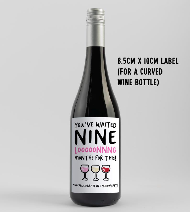 Funny Nine Months Baby Wine Label, New Baby Congratulations, A Mother's Sacrifice, New Mum, Baby Shower, Maternity Leave, Novelty Baby Gift image 5