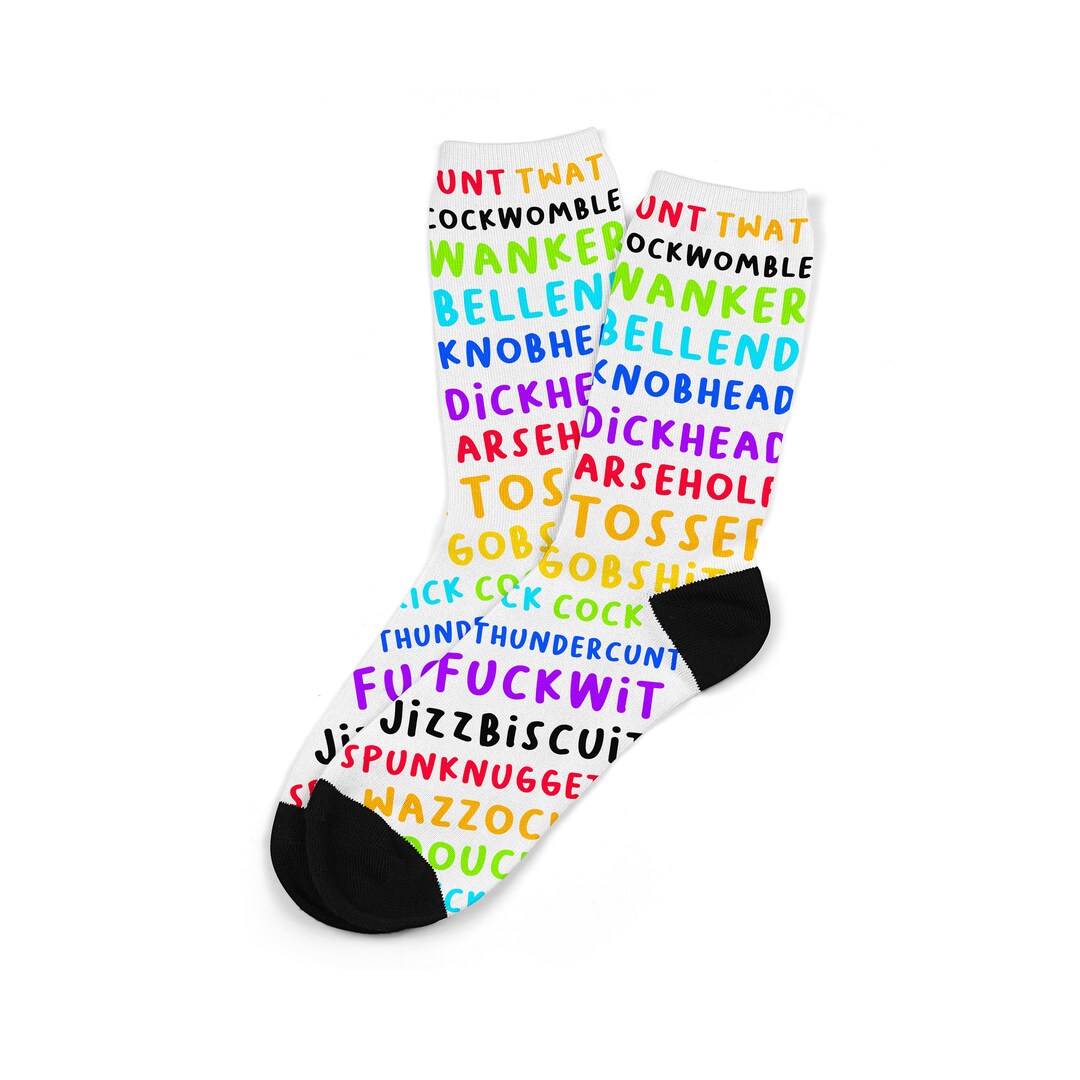 Rude Swear Socks Funny Insulting Socks Birthday Gift Socks Etsy