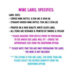 Funny Nine Months Baby Wine Label, New Baby Congratulations, A Mother's Sacrifice, New Mum, Baby Shower, Maternity Leave, Novelty Baby Gift image 2