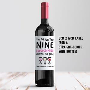 Funny Nine Months Baby Wine Label, New Baby Congratulations, A Mother's Sacrifice, New Mum, Baby Shower, Maternity Leave, Novelty Baby Gift image 4