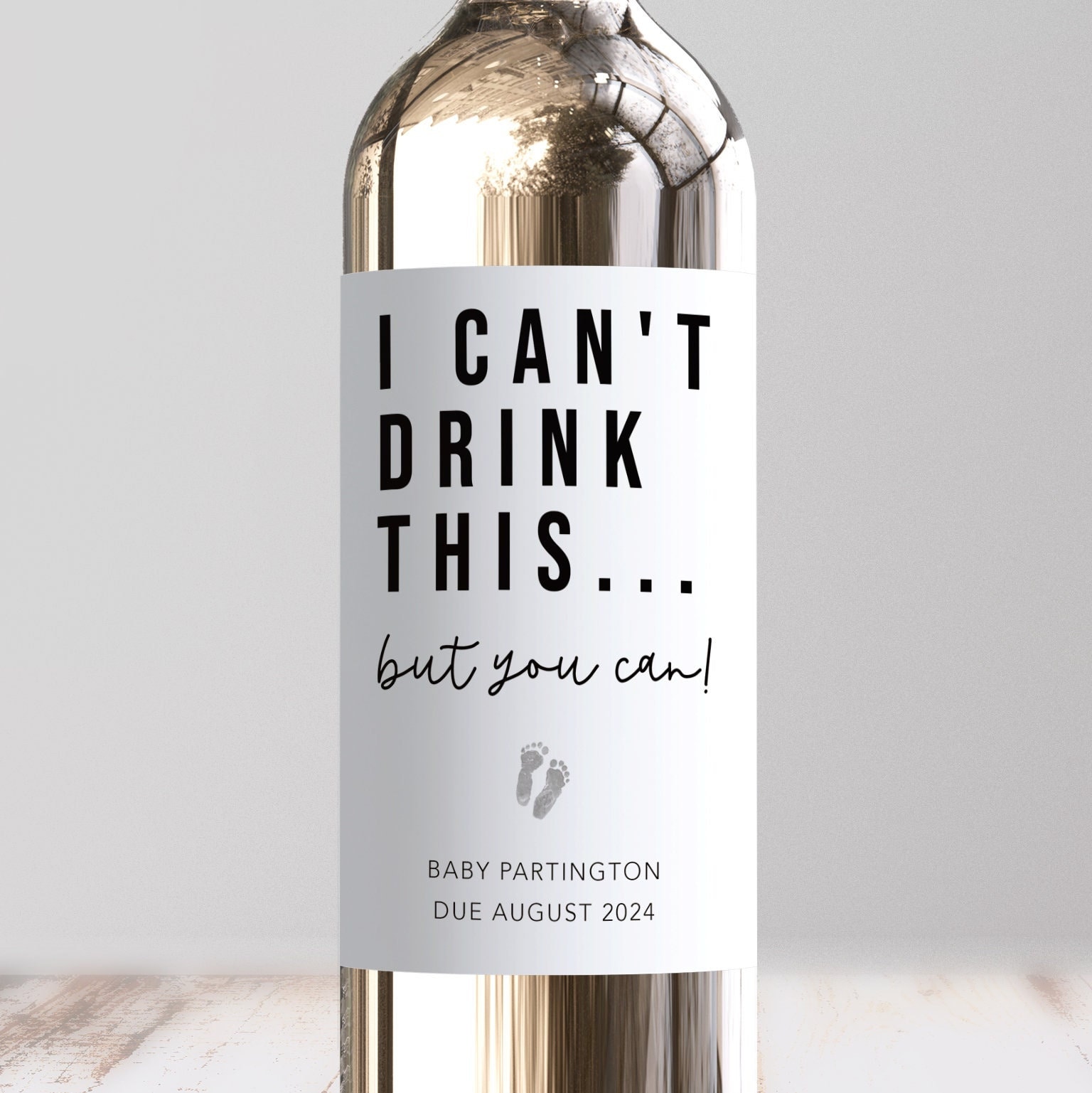 I Can't Wine Drink This But You Can Label, Personalised Pregnancy Announcement, Surprise Baby Reveal, Auntie, Uncle, Nanny, Grandad, Friend