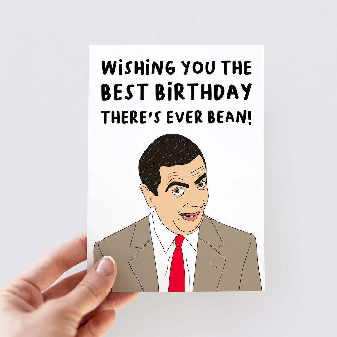 Mr Bean Birthday Card Mr Bean and Teddy Novelty Funny Etsy UK