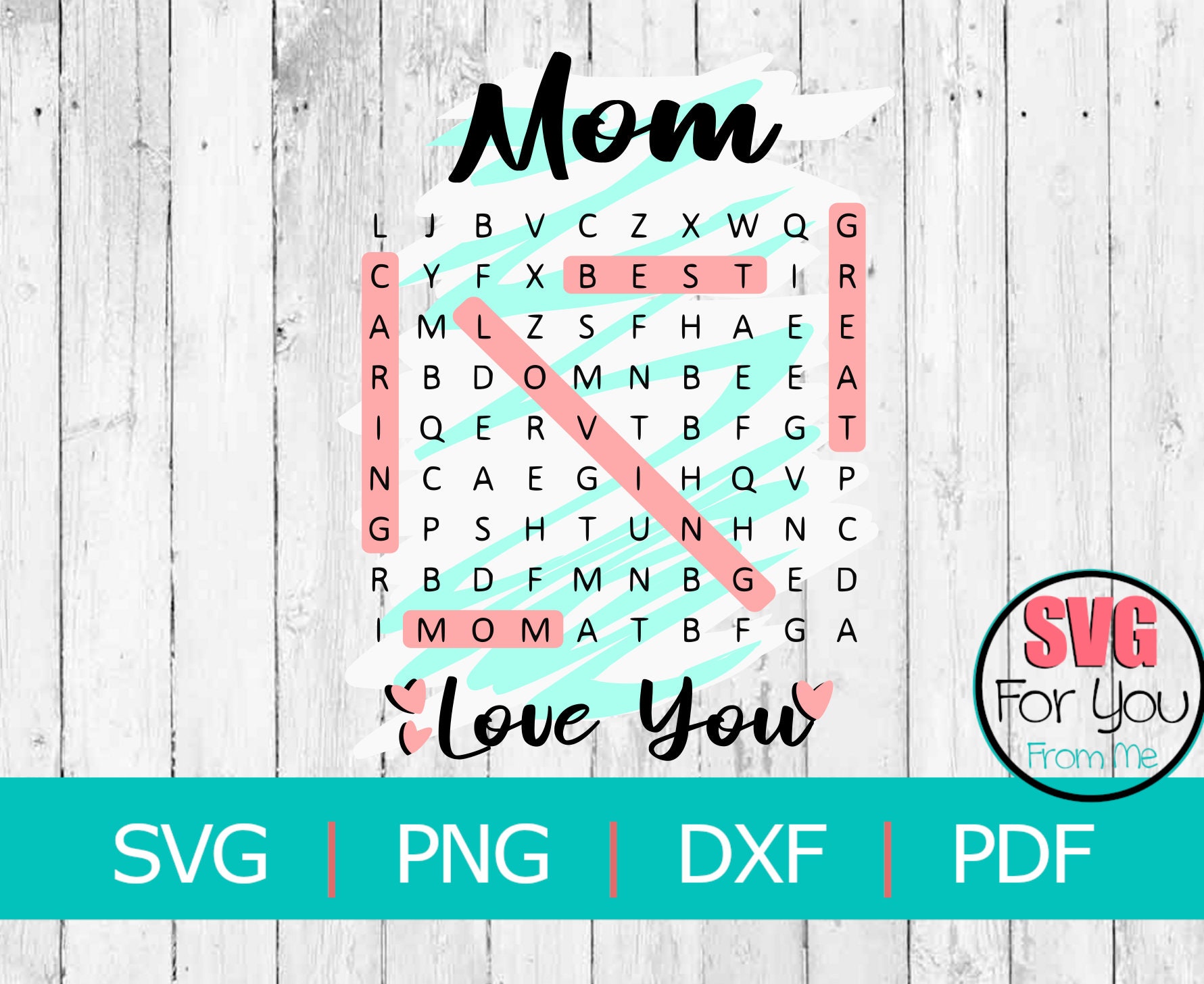 Mother's Day Word Search Sign SVG Mother Word Search Sign | Etsy