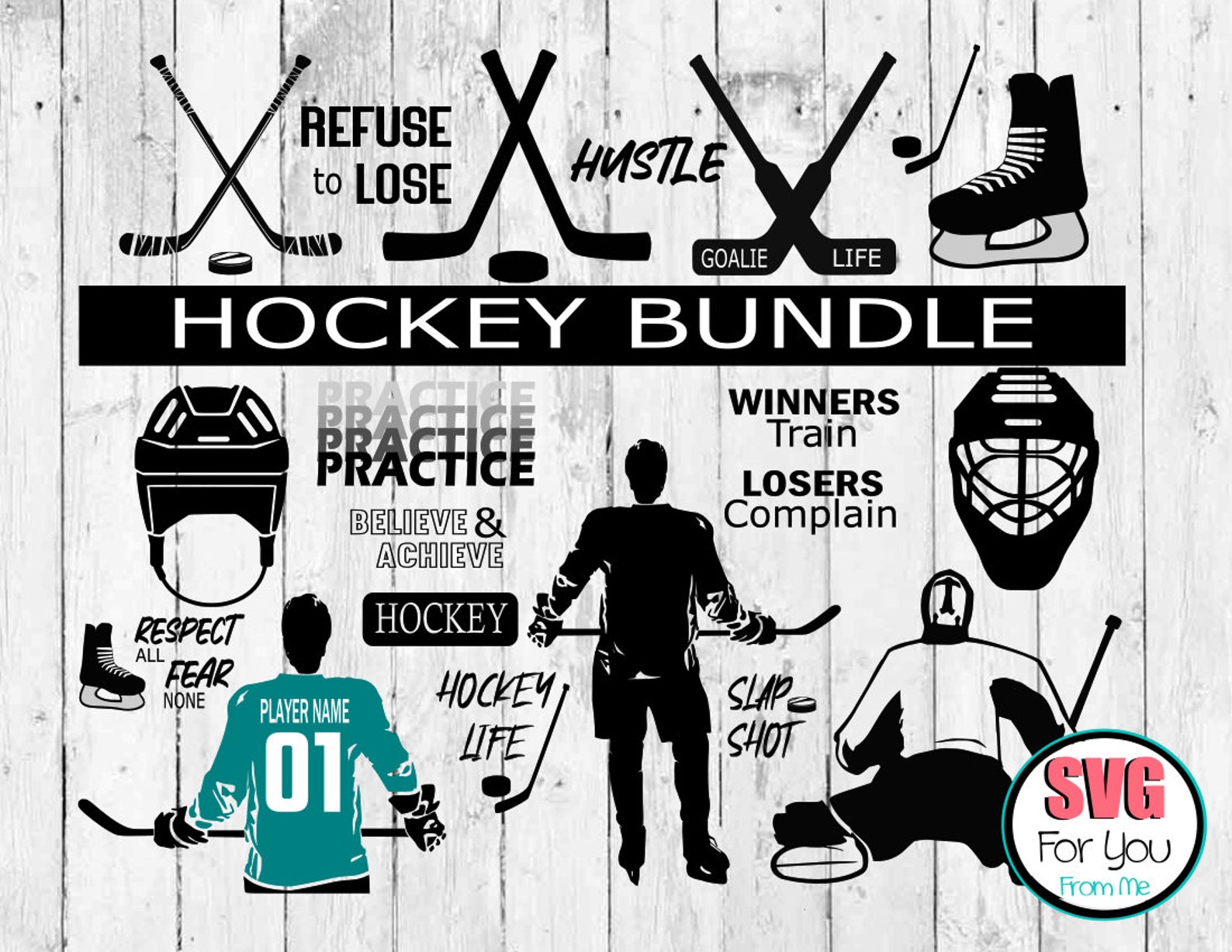 Download Hockey SVG Bundle Eishockeyspieler SVG Hockey-Aufkleber | Etsy