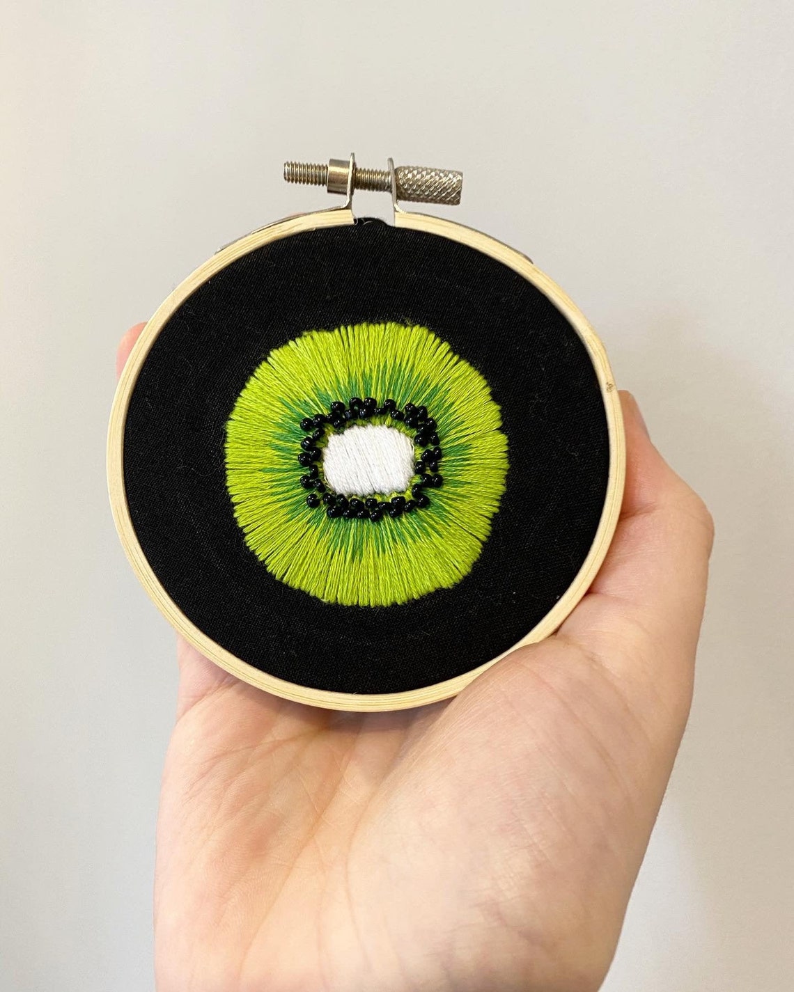 Kiwi Embroidery Fruit embroidery Handmade embroidery Etsy