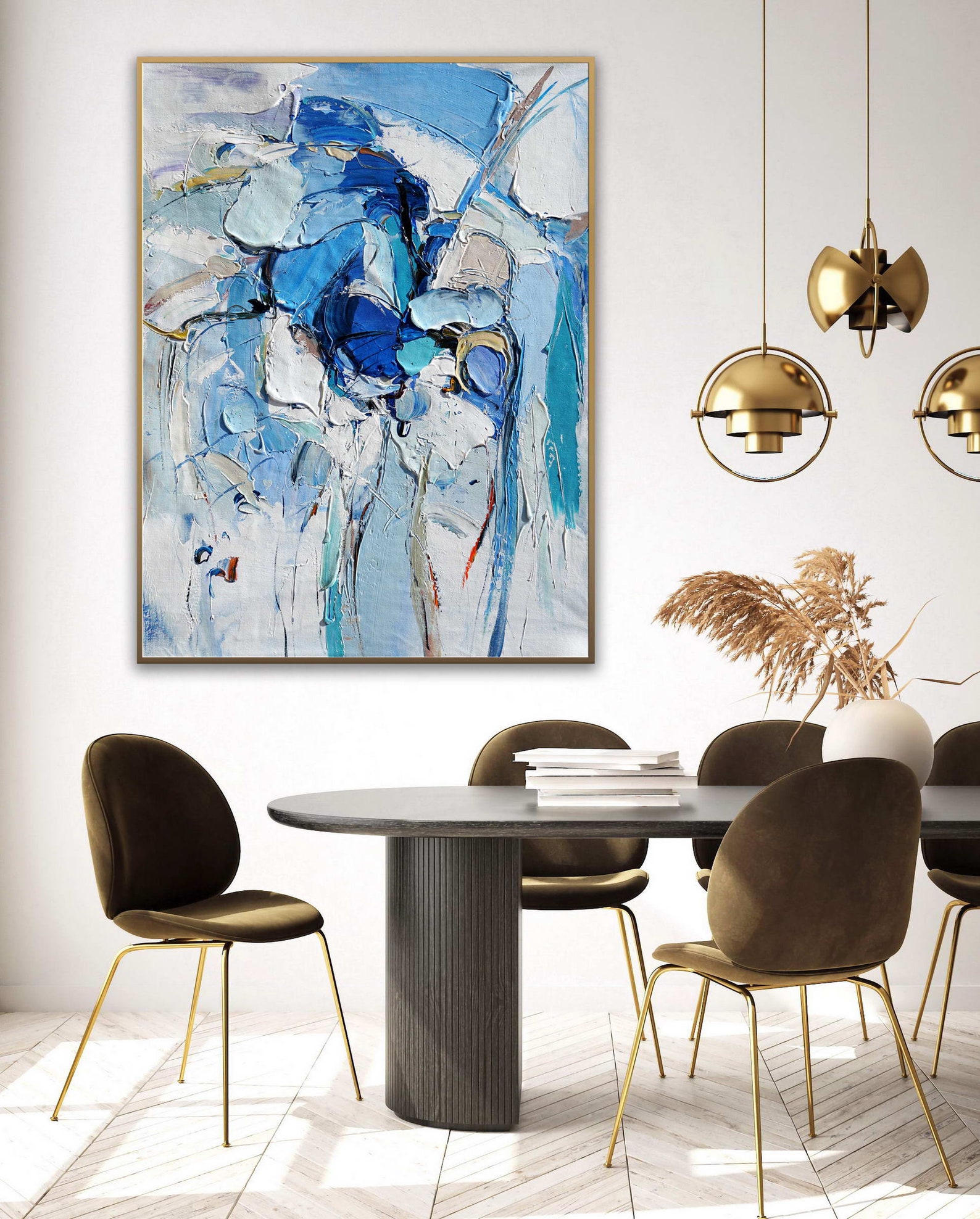 Pastel Blue Wall Art Light Blue Abstract Art Pastel Color Etsy