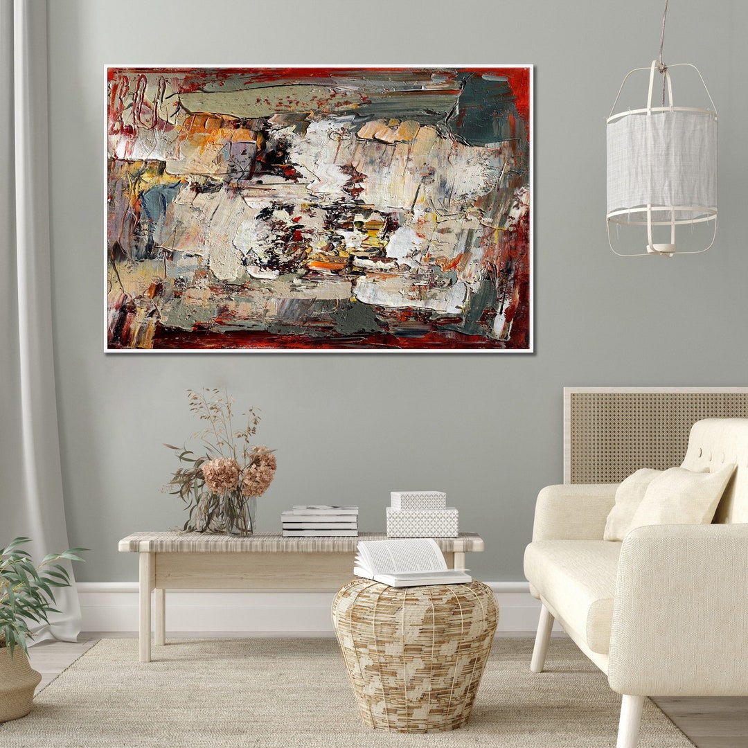Rust Color Wall Art Rust Color Painting Auburn Color Etsy