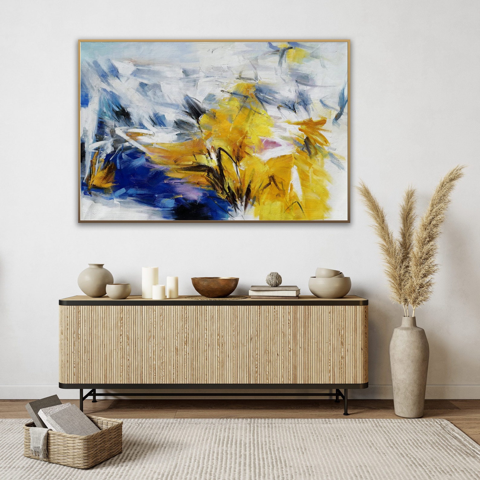 Oversize Horizontal Colorful Wall Art Modern Contemporary Etsy