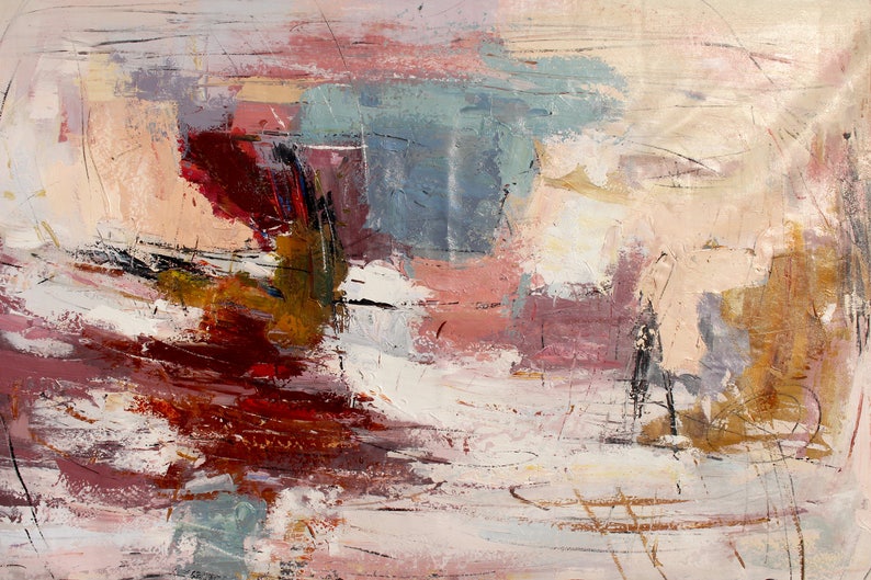 Palette knife Textured Modern Abstract Wall Art Painting Etsy