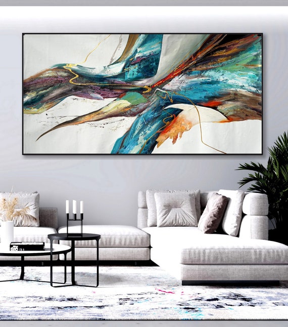 Large Abstract Painting Extra Large Canvas Wall Art Oversize Etsy