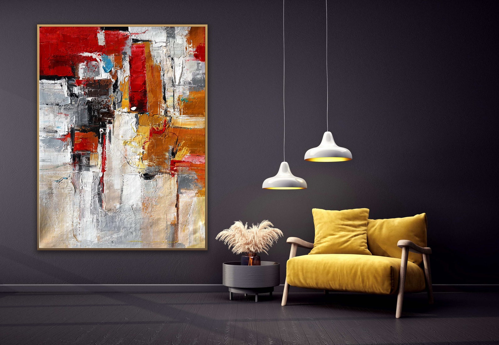 Modern Art Red Modern Canvas Red Modern Red Wall Art Red Etsy