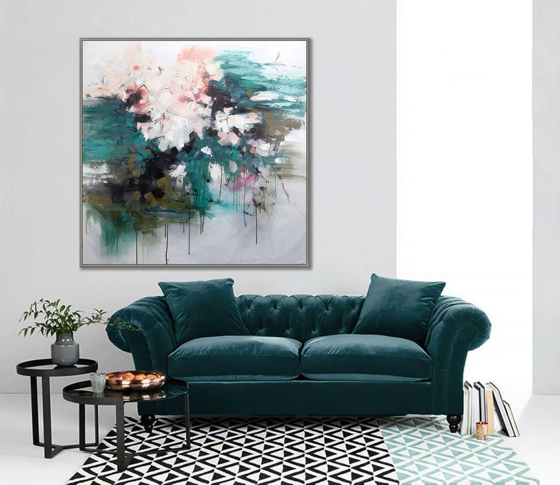 Flower Interior Decor Floral Modern Wall Art Painting Wall Etsy