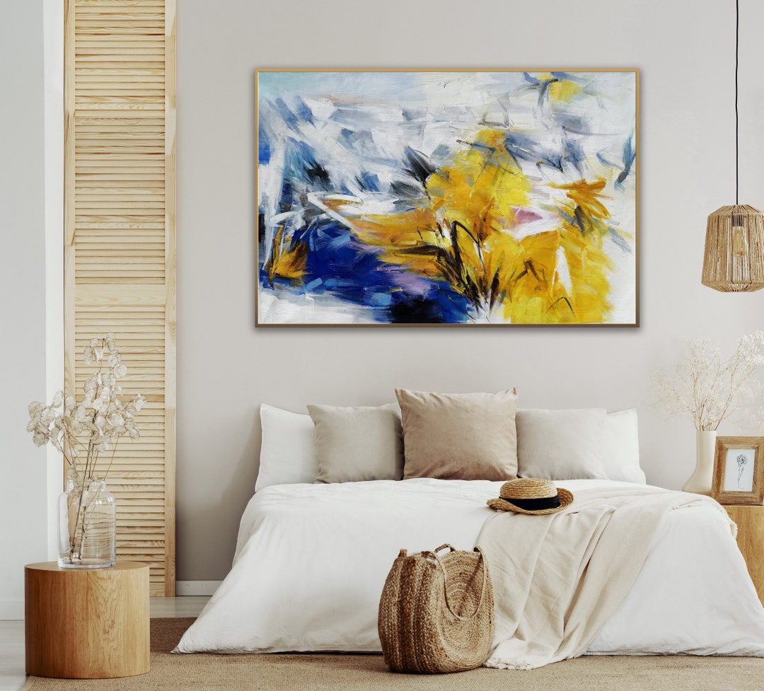 Oversize Horizontal Colorful Wall Art Modern Contemporary Etsy