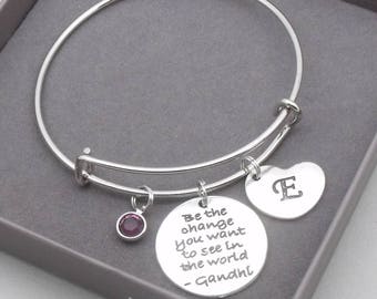 Be the Change Charm Polished Stainless Steel BFS039