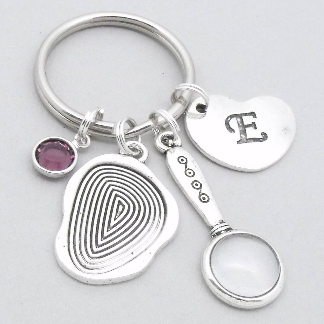 Forensics Keychain Forensics Keyring With Heart Initial Etsy UK