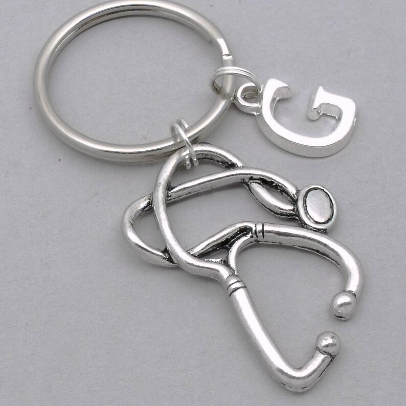 Stethoscope monogram keyring stethoscope initail keychain Etsy