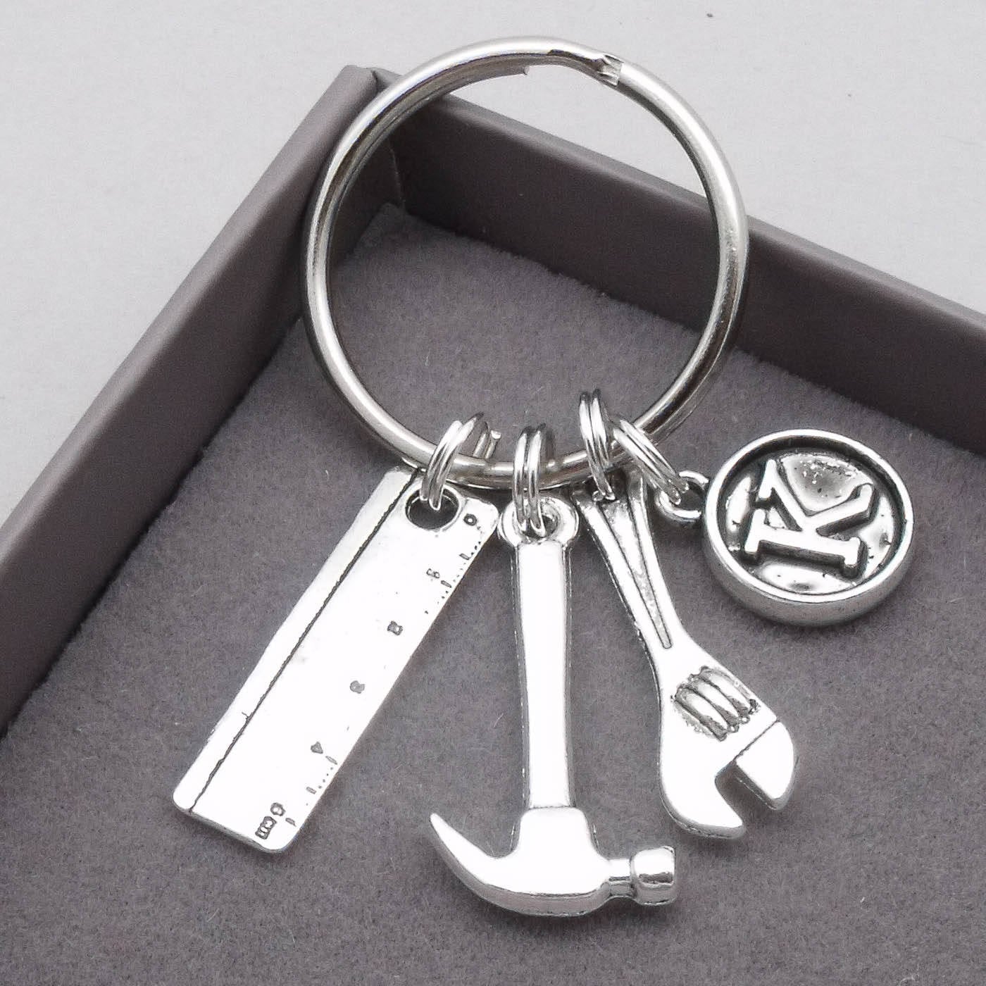 Tool Charm Vintage Style Initial Keyring Builder Keychain Etsy UK