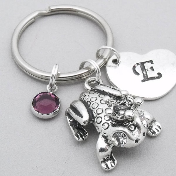 Frog Wearing Crown heart Initial charm keyring | frog keychain | personalised frog keyring | frog accessory | frog gift | initial letter