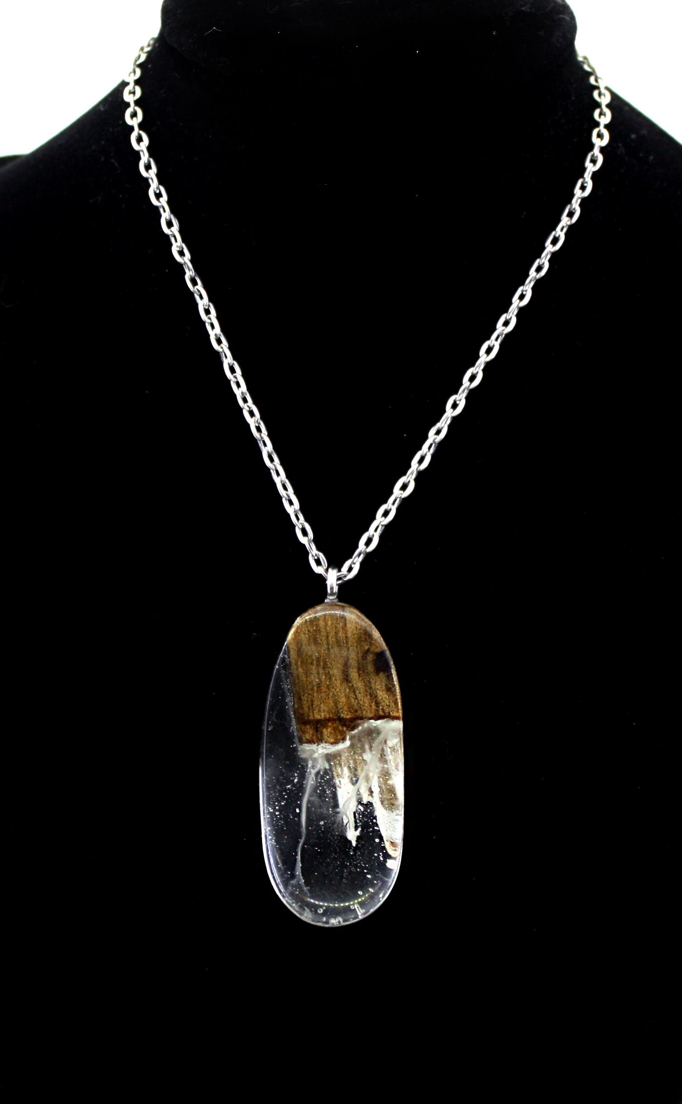 Wood resin jewelry Glow in the dark necklace Wood resin Etsy