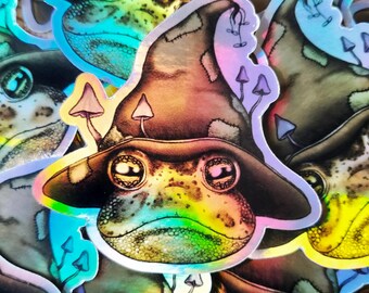 Wizard Toad Sticker | Whimsical Art | Holographic Sticker