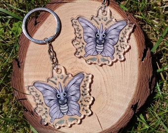 Clear Acrylic Venomoth Keychain | Pokémon Merch