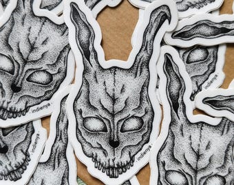 Spooky Frank Mask Sticker | Donnie Darko Art